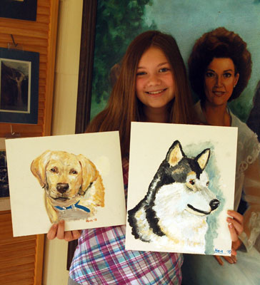 photo of student paintings