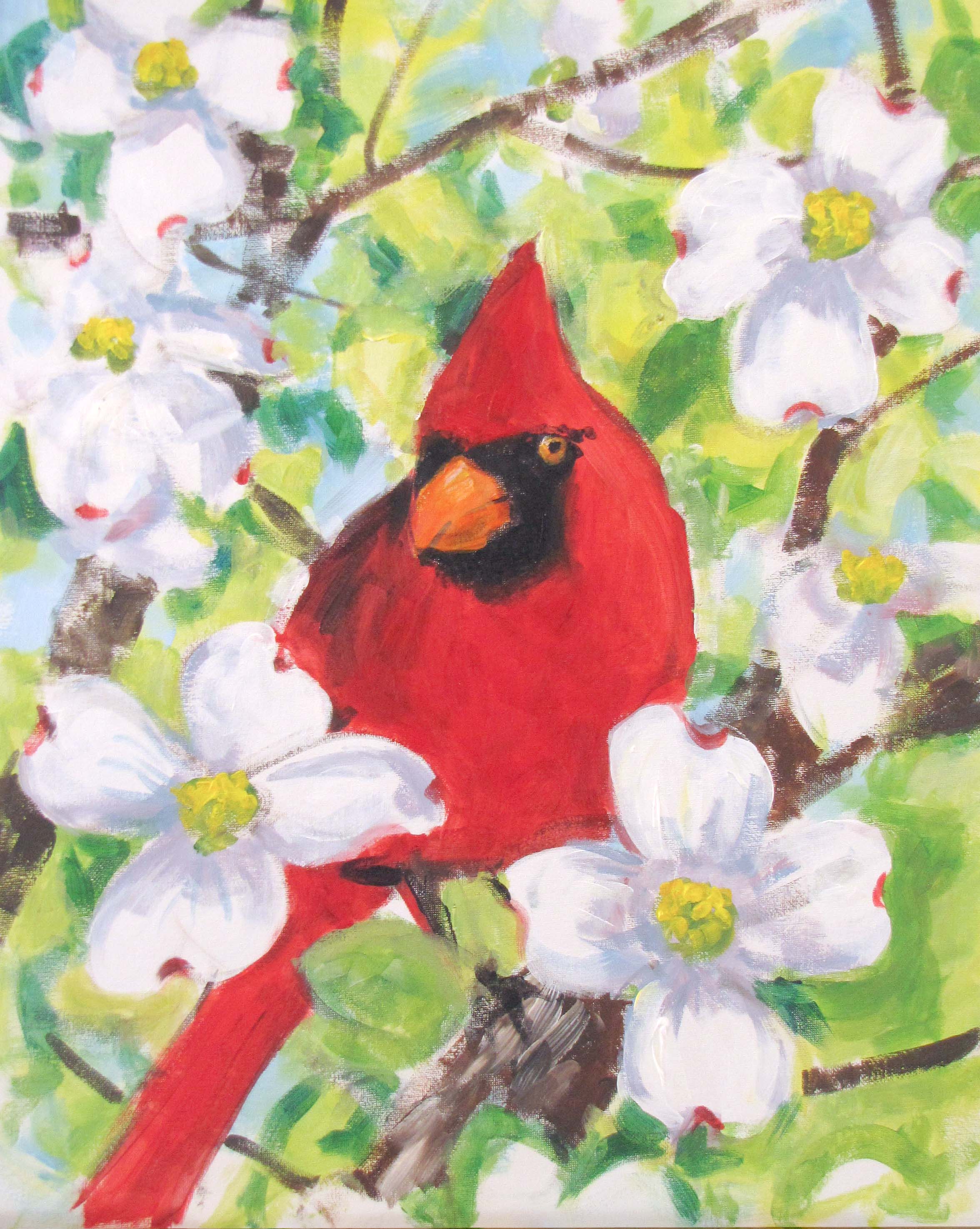 cardinal in dogwood